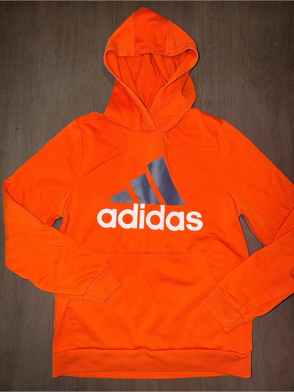 adidas youth Orange Logo Hoodie Sweatshirt